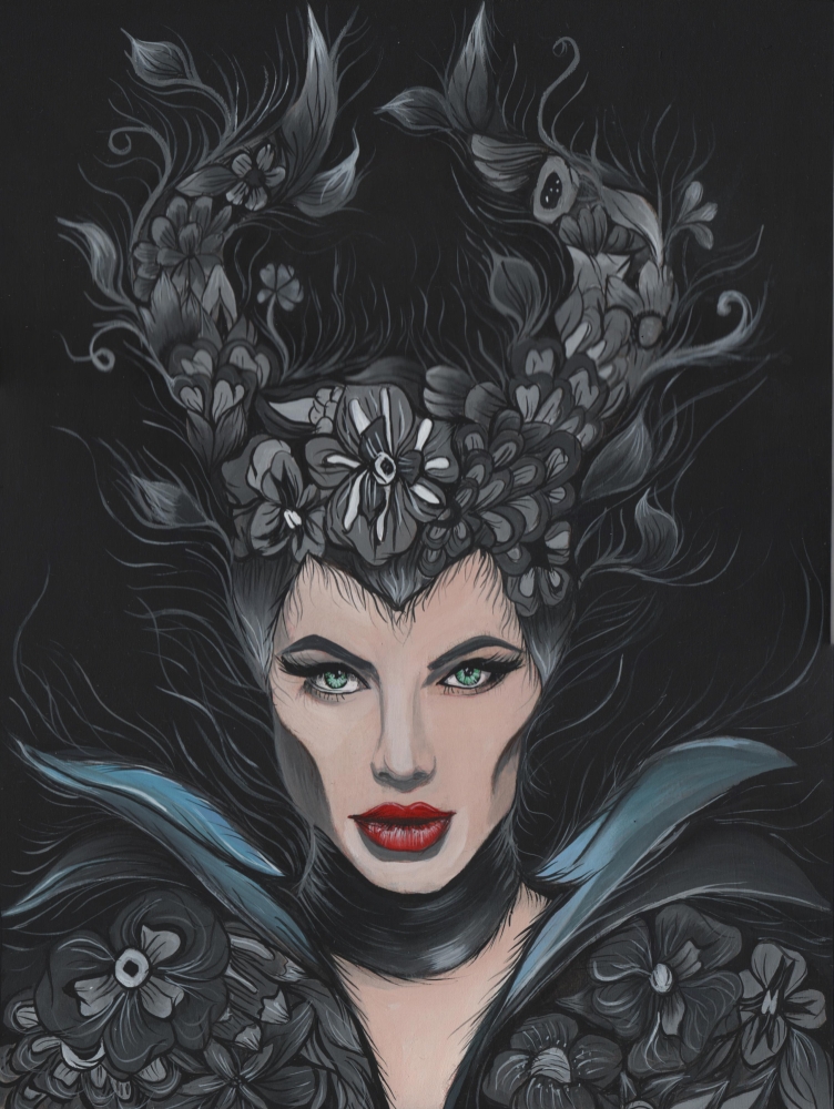 Maleficent10.5 in. x  13.5 in. FramedAcrylic on Wood