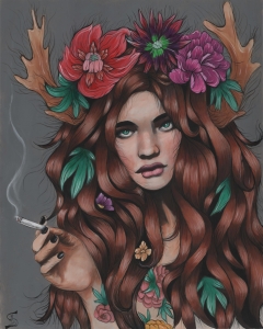 Cannabis Goddess16 in. x 20 in.Acrylic on Wood