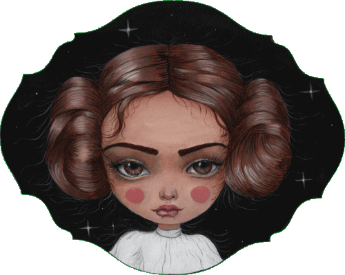 Little Princess Leia8 in. x 10 in. Acrylic on Wood Ornate Cut Out