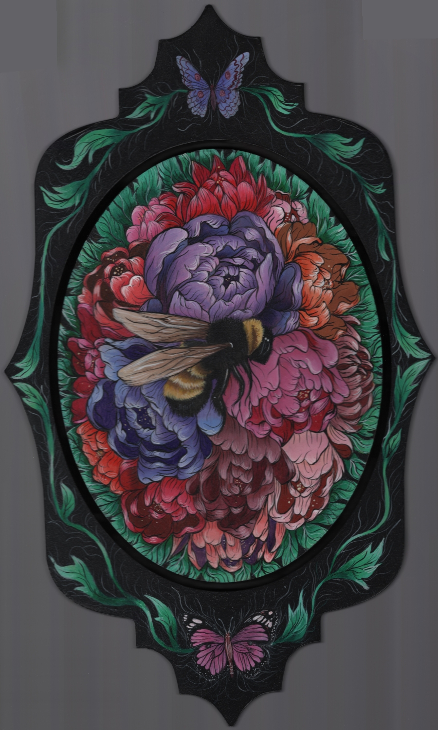 Queen Bee12 in. x 20 in. Acrylic on Wood Ornate Cut