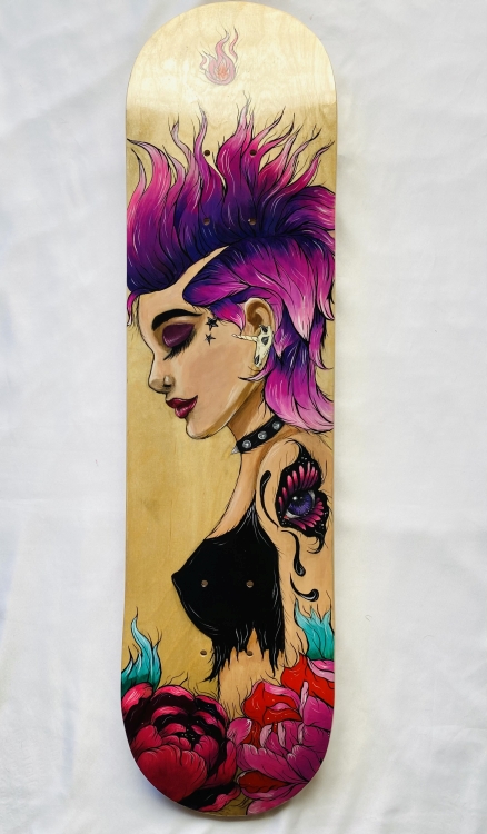 Skate Deck 0431 in. x 8 in.Acrylic on Skate DeckAvailable in the store!