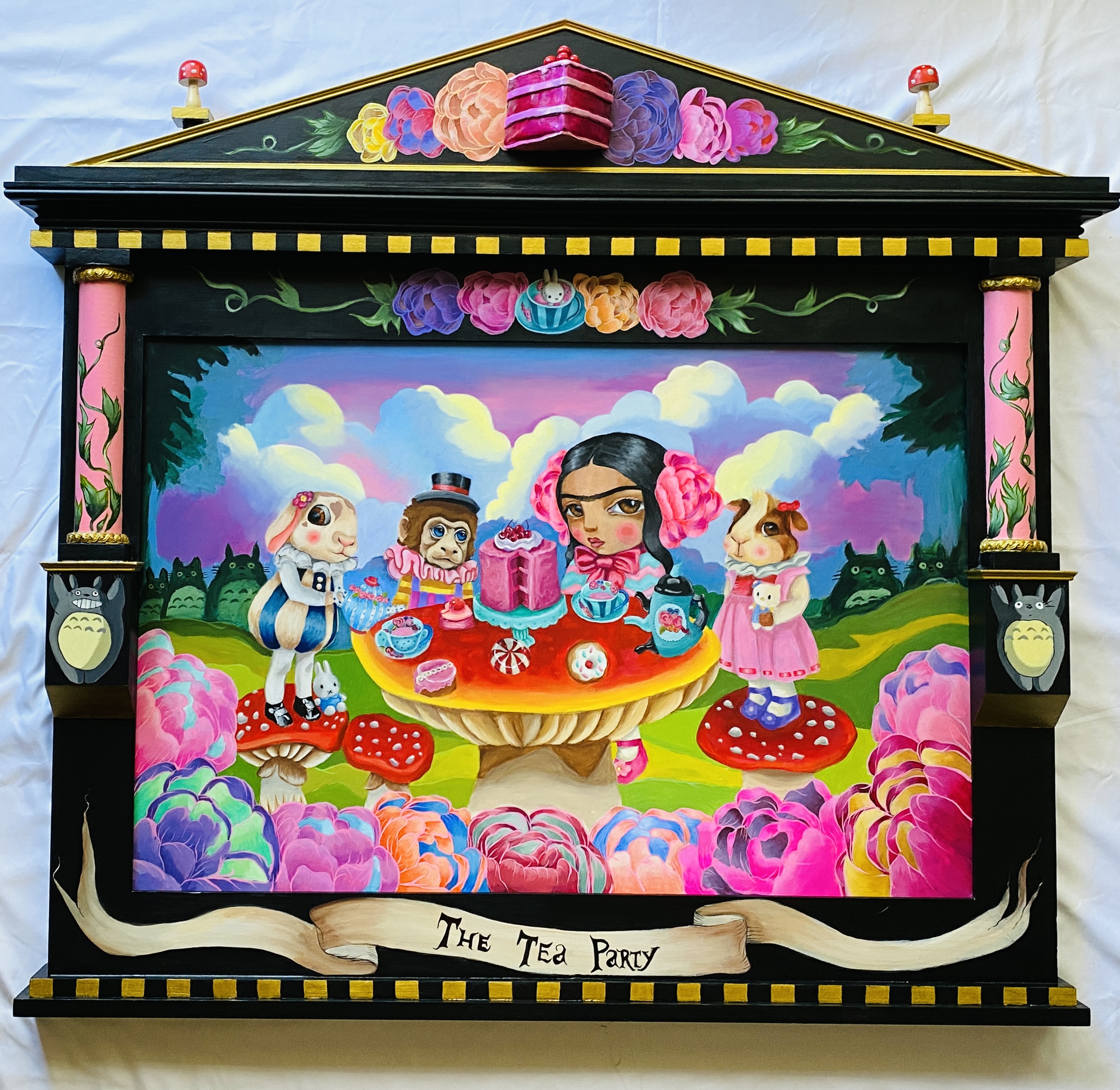 The Tea Party42 in. x 45 in.Acrylic on Gesso Board in a Tabernacle Frame